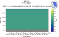 Time series of Arctic Basin Salinity vs depth