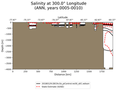 ANN Salinity at 300.0$\degree$ Longitude ANN