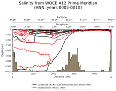 ANN Salinity from WOCE A12 Prime Meridian ANN