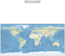 ANN Salinity at 0.0$\degree$ Longitude ANN