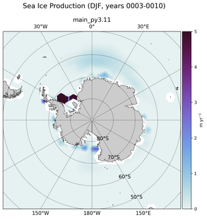 DJF DJF Climatology Map of Southern-Hemisphere Sea Ice Production