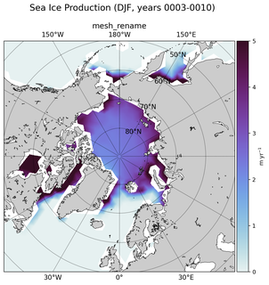 DJF DJF Climatology Map of Northern-Hemisphere Sea Ice Production