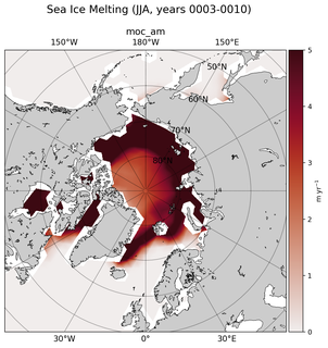 JJA JJA Climatology Map of Northern-Hemisphere Sea Ice Melting