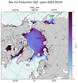 DJF DJF Climatology Map of Northern-Hemisphere Sea Ice Production