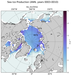 ANN ANN Climatology Map of Northern-Hemisphere Sea Ice Production