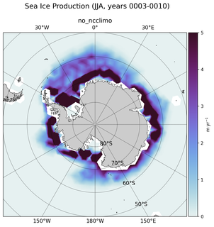 JJA JJA Climatology Map of Southern-Hemisphere Sea Ice Production