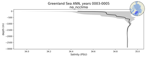 Greenland Sea Salinity vs depth