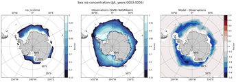 JJA Climatology Map of Southern-Hemisphere Sea-Ice Concentration. <br> Observations: SSM/I NASATeam