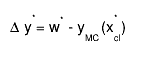 #Delta y^{*}= w^{*} - y_{MC}(x_{cl}^{*})