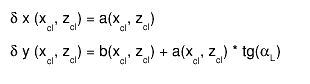 #delta x (x_{cl}, z_{cl}) = a(x_{cl}, z_{cl})