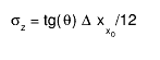 #sigma_{z} = tg(#theta) #Delta x_{x_{0}}/12