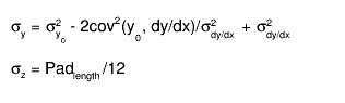 #sigma_{y} = #sigma^{2}_{y_{0}} - 2cov^{2}(y_{0}, dy/dx)/#sigma^{2}_{dy/dx} + #sigma^{2}_{dy/dx}