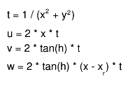 t = 1 / (x^{2} + y^{2})