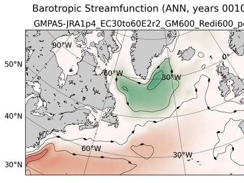 Subpolar North Atlantic Horizontal Streamfunction