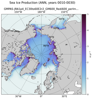 ANN ANN Climatology Map of Northern-Hemisphere Sea Ice Production