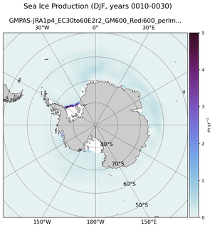 DJF DJF Climatology Map of Southern-Hemisphere Sea Ice Production