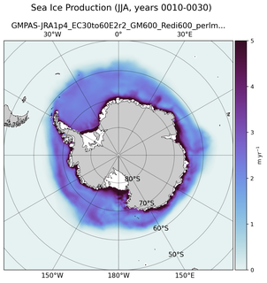 JJA JJA Climatology Map of Southern-Hemisphere Sea Ice Production