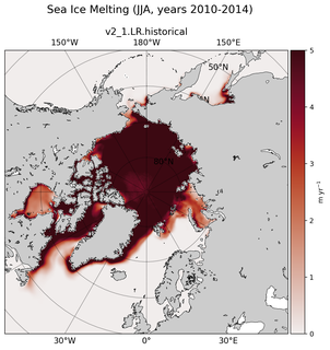 JJA JJA Climatology Map of Northern-Hemisphere Sea Ice Melting