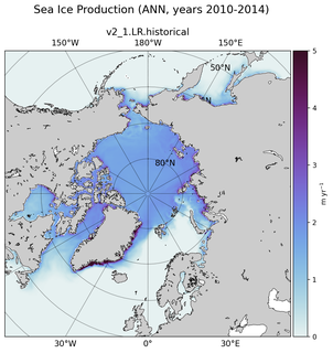 ANN ANN Climatology Map of Northern-Hemisphere Sea Ice Production