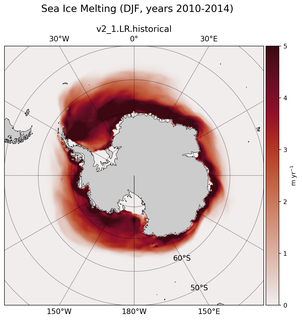 DJF DJF Climatology Map of Southern-Hemisphere Sea Ice Melting