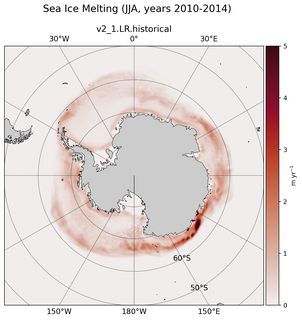 JJA JJA Climatology Map of Southern-Hemisphere Sea Ice Melting