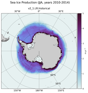JJA JJA Climatology Map of Southern-Hemisphere Sea Ice Production