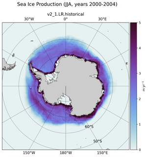 JJA JJA Climatology Map of Southern-Hemisphere Sea Ice Production
