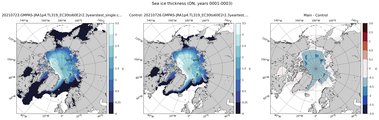 ON Climatology Map of Northern-Hemisphere Sea-Ice Thickness.