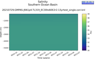 Time series of Southern Ocean Basin Salinity vs depth