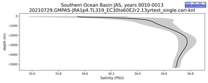 Southern Ocean Basin Salinity vs depth
