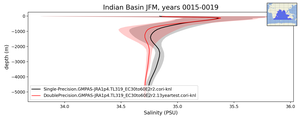 Indian Basin Salinity vs depth
