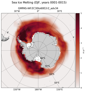 DJF DJF Climatology Map of Southern-Hemisphere Sea Ice Melting