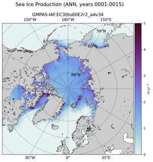 ANN ANN Climatology Map of Northern-Hemisphere Sea Ice Production