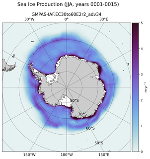 JJA JJA Climatology Map of Southern-Hemisphere Sea Ice Production