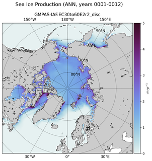 ANN ANN Climatology Map of Northern-Hemisphere Sea Ice Production