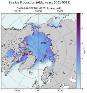ANN ANN Climatology Map of Northern-Hemisphere Sea Ice Production
