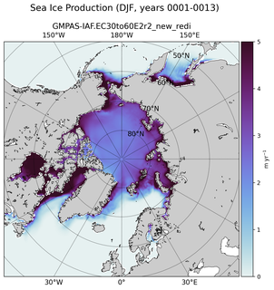 DJF DJF Climatology Map of Northern-Hemisphere Sea Ice Production