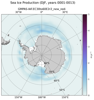 DJF DJF Climatology Map of Southern-Hemisphere Sea Ice Production