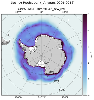 JJA JJA Climatology Map of Southern-Hemisphere Sea Ice Production