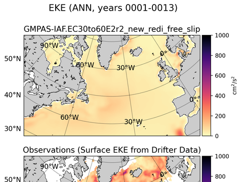 Subpolar North Atlantic Eddy Kinetic Energy