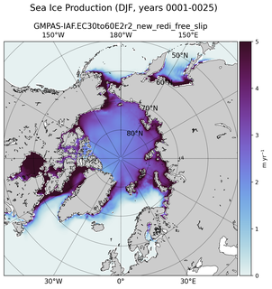 DJF DJF Climatology Map of Northern-Hemisphere Sea Ice Production