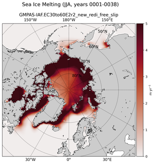 JJA JJA Climatology Map of Northern-Hemisphere Sea Ice Melting