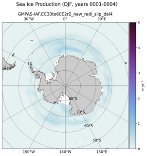 DJF DJF Climatology Map of Southern-Hemisphere Sea Ice Production