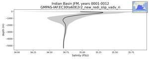 Indian Basin Salinity vs depth