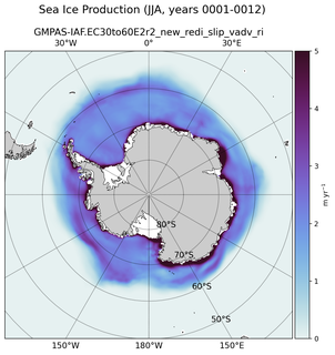JJA JJA Climatology Map of Southern-Hemisphere Sea Ice Production