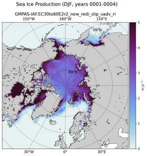 DJF DJF Climatology Map of Northern-Hemisphere Sea Ice Production