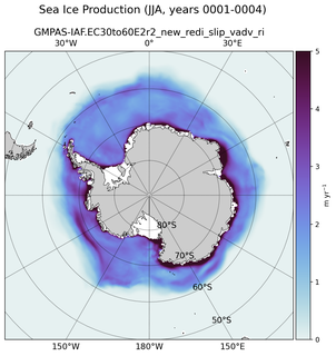 JJA JJA Climatology Map of Southern-Hemisphere Sea Ice Production