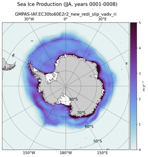 JJA JJA Climatology Map of Southern-Hemisphere Sea Ice Production