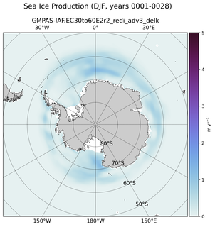 DJF DJF Climatology Map of Southern-Hemisphere Sea Ice Production