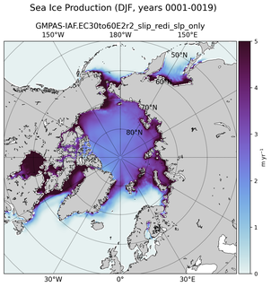 DJF DJF Climatology Map of Northern-Hemisphere Sea Ice Production
